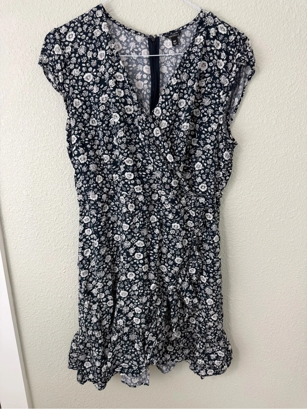 J. Crew Mercantile Faux Wrap Floral Dress Women’s Sz 14T - Picture 3 of 9
